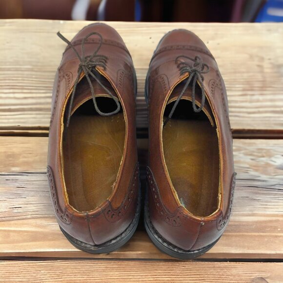 Allen Edmonds Men\'s Dress Cap Toe Oxfords 10.5 Brown Chili Leather Lace Up
